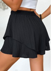 Black Wide Leg Elastic Waist High Waisted Shorts | thumb picture 