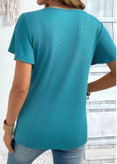 Turquoise Short Sleeve Round Neck T Shirt | thumb picture 