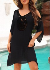 Patchwork Black V Neck Cover Up | thumb picture 