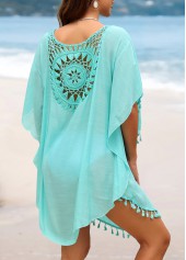 Mint Green Tassel Hollow Cover Up | thumb picture 