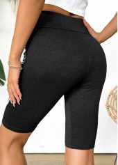 Black Heart Print High Waisted Short Elastic Waist Leggings | thumb picture 