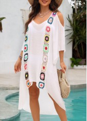 Curved Hem Weave White Cover Up | thumb picture 