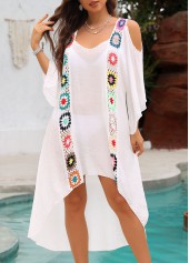 Curved Hem Weave White Cover Up | thumb picture 