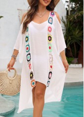 Curved Hem Weave White Cover Up | thumb picture 