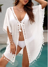 Tummy Coverage Tassel White Cover Up | thumb picture 