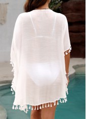 Tummy Coverage Tassel White Cover Up | thumb picture 