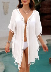 Tummy Coverage Tassel White Cover Up | thumb picture 