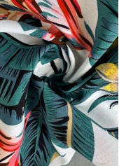 Green Tropical Plants Print Jogger Elastic Waist Pants | thumb picture 