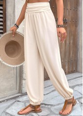 Skin Color Jogger Elastic Waist High Waisted Pants | thumb picture 