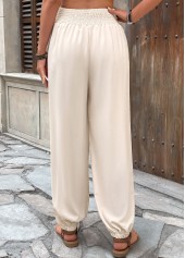Skin Color Jogger Elastic Waist High Waisted Pants | thumb picture 