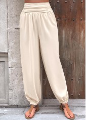 Skin Color Jogger Elastic Waist High Waisted Pants | thumb picture 