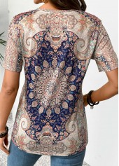 Multi Color Tribal Print Short Sleeve T Shirt | thumb picture 
