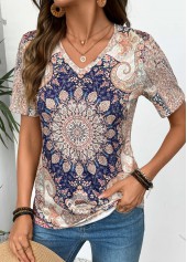 Multi Color Tribal Print Short Sleeve T Shirt | thumb picture 