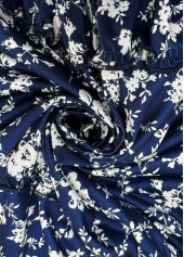 Navy Ditsy Floral Print Short Sleeve V Neck Dress | thumb picture 