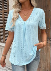 Light Blue Tummy Coverage Short Sleeve T Shirt