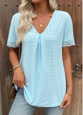 Light Blue Tummy Coverage Short Sleeve T Shirt | thumb picture 