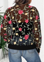 Black Long Sleeve Stand Collar Track Jacket | thumb picture 