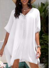 Tummy Coverage V Neck White Cover Up | thumb picture 