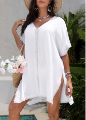 Tummy Coverage V Neck White Cover Up | thumb picture 