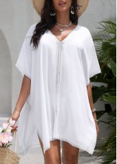 Tummy Coverage V Neck White Cover Up | thumb picture 