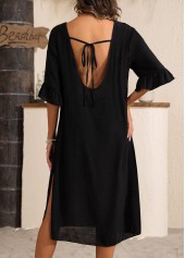 Split Black V Neck Cover Up | thumb picture 