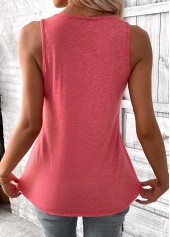 Peach Red Insert Sleeveless Scoop Neck Tank Top | thumb picture 