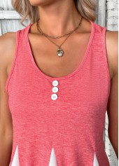 Peach Red Insert Sleeveless Scoop Neck Tank Top | thumb picture 