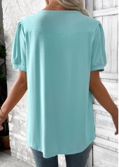 Cyan Tummy Coverage Short Sleeve Round Neck T Shirt | thumb picture 