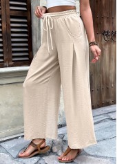 Light Camel Wide Leg Elastic Waist High Waisted Pants | thumb picture 