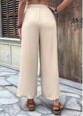 Light Camel Wide Leg Elastic Waist High Waisted Pants | thumb picture 