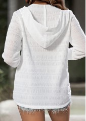 White Crinkled Texture Long Sleeve Jacket | thumb picture 