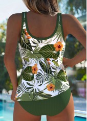 Mid Waisted Plants Print Green Tankini Set | thumb picture 