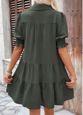 Olive Green Tummy Coverage A Line Short Sleeve Dress | thumb picture 