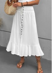 White A Line Elastic Waist Skirt | thumb picture 