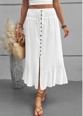 White A Line Elastic Waist Skirt | thumb picture 
