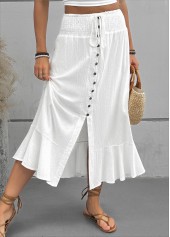 White A Line Elastic Waist Skirt | thumb picture 