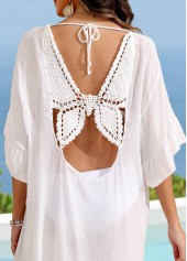White V Neck Ruffle Cover Up | thumb picture 