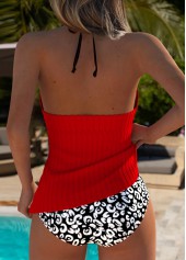 Mid Waisted Leopard Red Tankini Set | thumb picture 