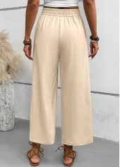 Light Camel Wide Leg Elastic Waist High Waisted Pants | thumb picture 