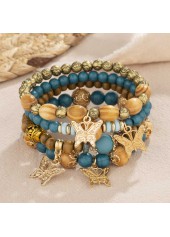 Peacock Blue Butterfly Alloy Detail Bracelets