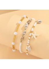 Raw White Shell Seed Beads Anklets | thumb picture 