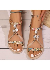 Raw White Tribal Print Round Toe Falt | thumb picture 