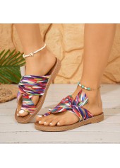 Multi Color Graffiti Print Toe Post Falt | thumb picture 