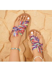 Multi Color Graffiti Print Toe Post Falt | thumb picture 