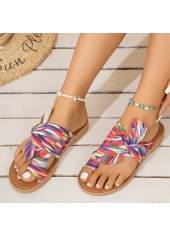 Multi Color Graffiti Print Toe Post Falt | thumb picture 