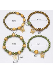 Olive Green Butterfly Alloy Bracelet Set | thumb picture 