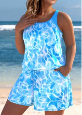 Ombre Light Blue One Piece Swimwear