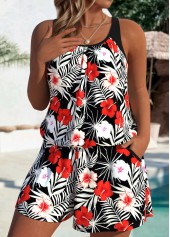 Floral Print Black One Piece Swimwear | thumb picture 