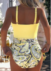 Paisley Print Light Yellow One Piece Swimwear | thumb picture 