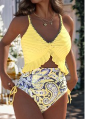 Paisley Print Light Yellow One Piece Swimwear | thumb picture 